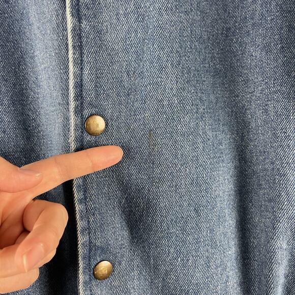 Vintage Cambridge Classics Bomber Varsity Jacket Mens XL Denim Quilted 90s Y2K - Picture 15 of 15